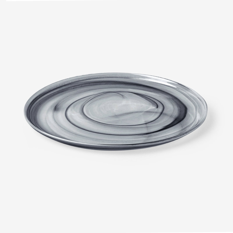 Nocturne Set of 6 Dinner Plates, Black, 28cm