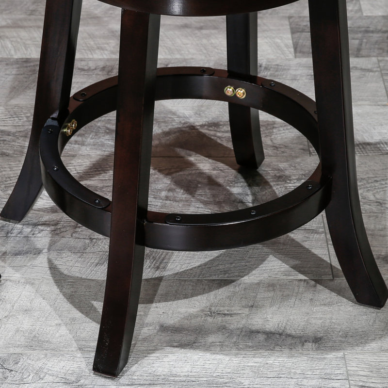 Tabouret de bar de 30 po, housse de siège en tissu beige, bois franc, pivot pour tabouret à mobilité accrue, finition texturée, siège confortable, qualité de fabrication rotative à 360 degrés