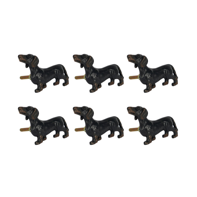 6 Piece Oversized Decorative Dachshund Novelty Knob Multipack