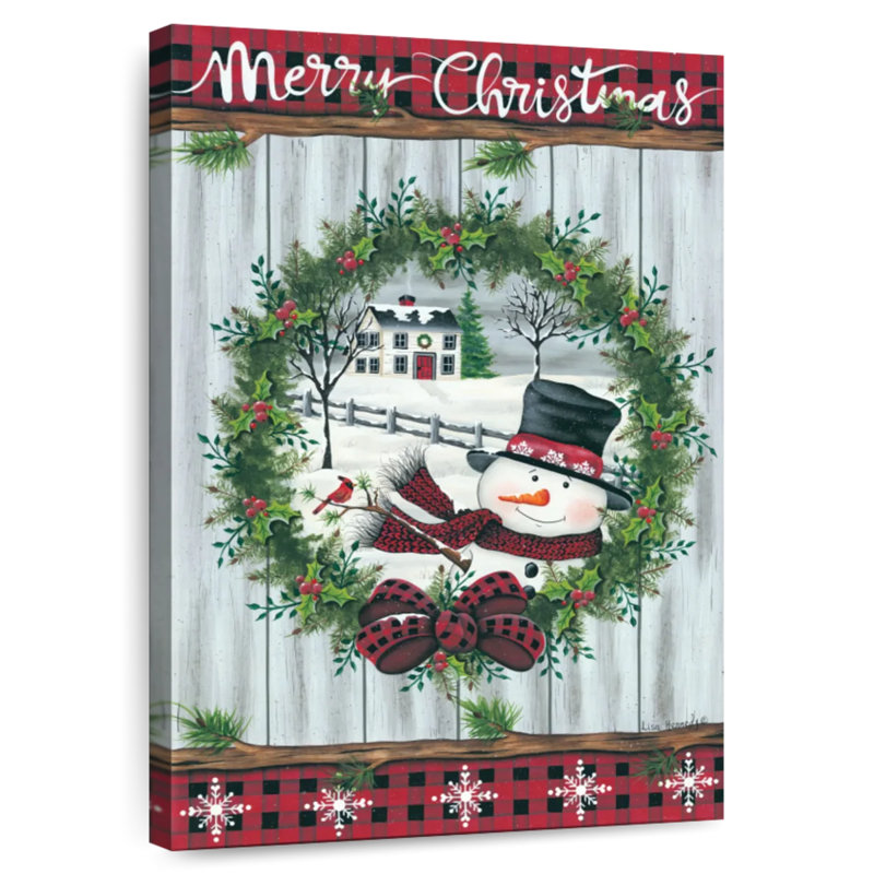 Couronne de Noël bonhomme de neige Lelend, H 30 po x l 20 po