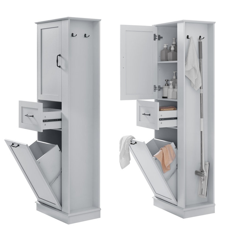 Grande armoire en bois 67,8 po - Solution de rangement parfaite, Gris