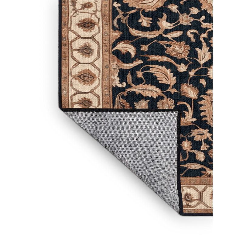 Tapis brun lavable à la machine, Carré 7 pi
