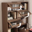 Solid Wood L-Shaped Retro-Style Extendable Bookcase-Desk Combo-1290292028-1290292029