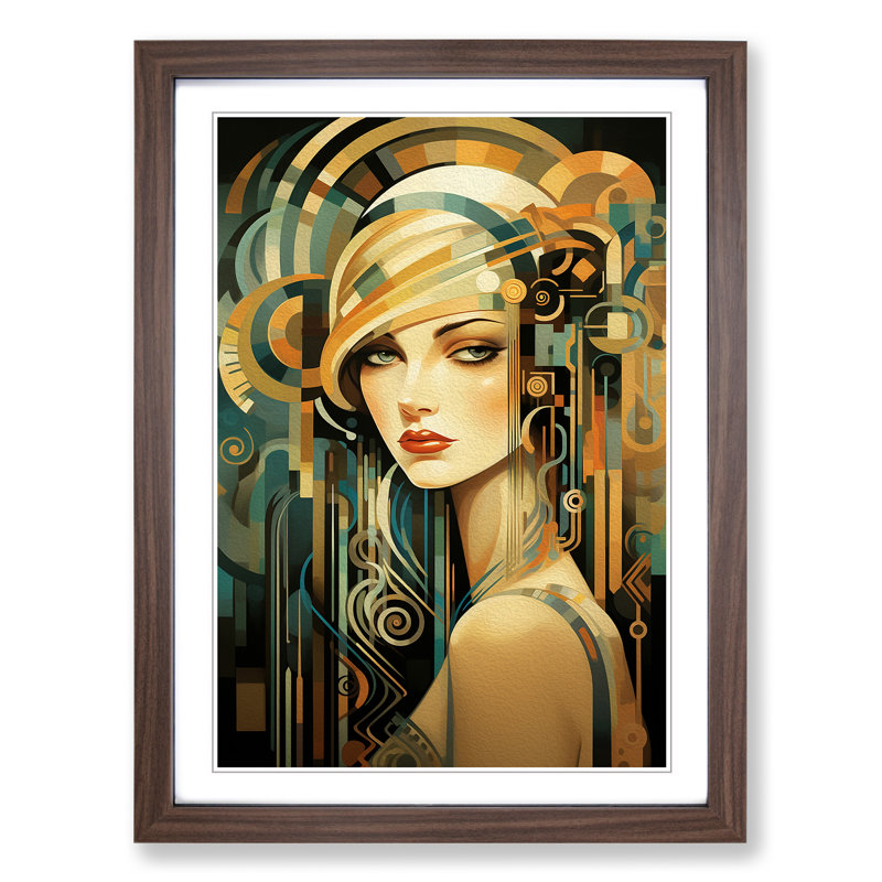 Single Picture Frame Print on Wood, Walnut Framed, 46cm H x 34cm W