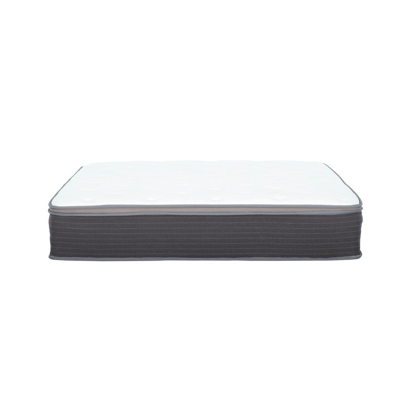 Plush 10 In. Pocket Spring King Size Hybrid Mattress In A Box, Gel Memory Foam Mattress For Comfortable Sleep, White/Gray
