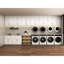 Armoire murale à double porte avec tablettes réglables pour la cuisine, le garage et la salle de bain - l 24 po x P 36 po, bois laqué blanc, charnières à fermeture en douceur, tiroir 2 portes et buanderie, bureau Easy Click, caoutchouc