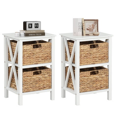 36cm W Metal Bedside Table