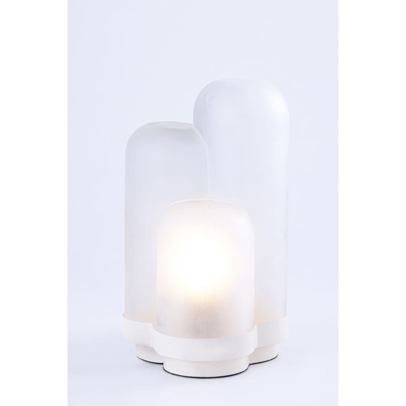 Lamp With Glass Shade White