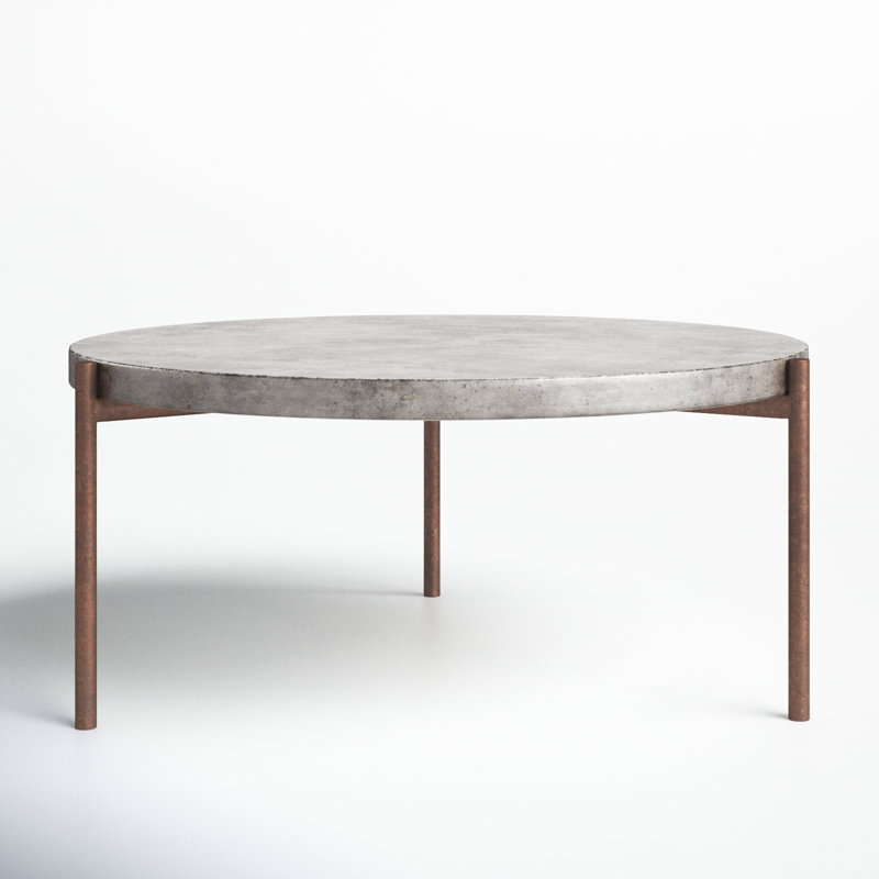 Ebbe 3 Legs Coffee Table, Dark Gray/Rusty