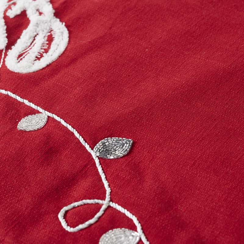Handmade Christmas Tree Skirt - Lobsters on Red Cotton - 60"