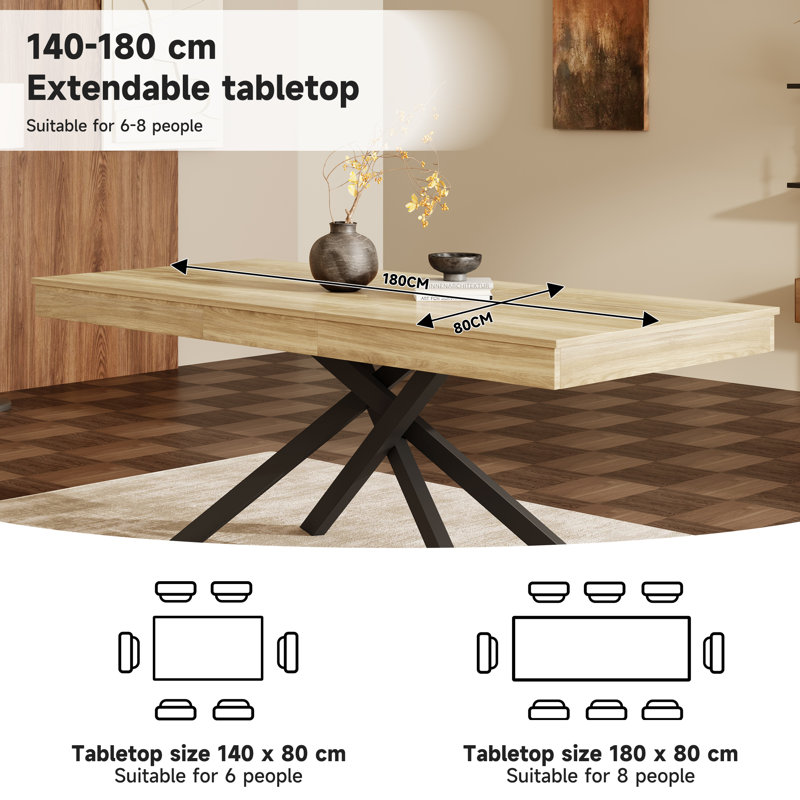 Extendable Metal Base Dining Table