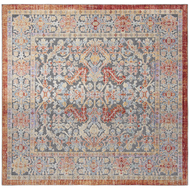 Younes Provance Performance Oriental Rug, Square 6'7"
