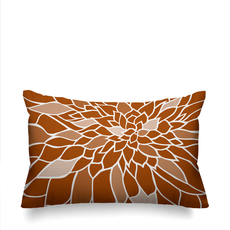 Raina Outdoor Reversible Throw Pillow, Burnt Orange