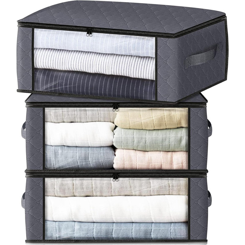 Ebern Designs Fabric Storage Bag, Gray
