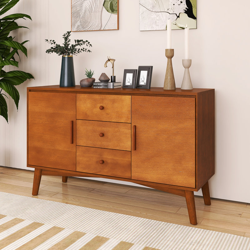 47.3 Inch Wood Sideboard With 2 Doors And 3 Drawers