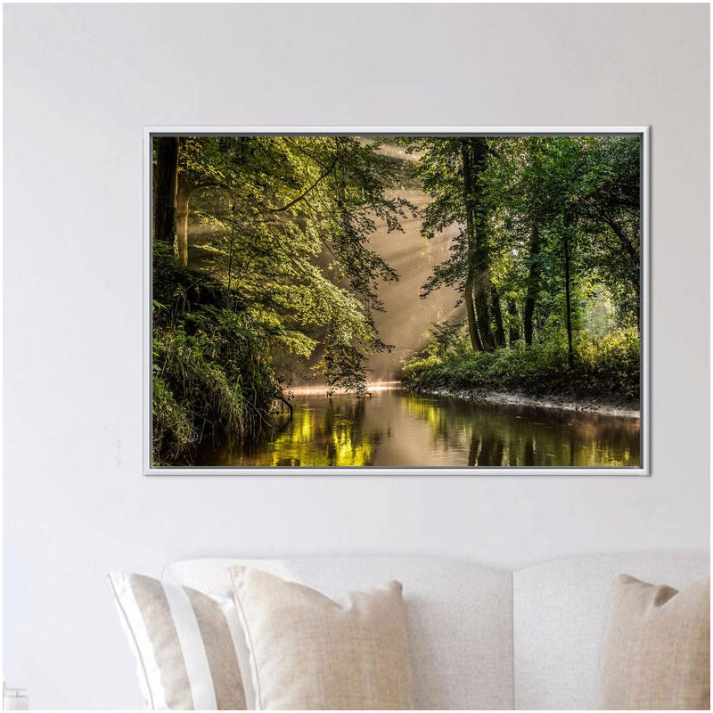 Personalized Forest Landscape and River Canvas Wall Art - Ideal Baby Gift and Green Decor, 60 cm H x 90 cm W