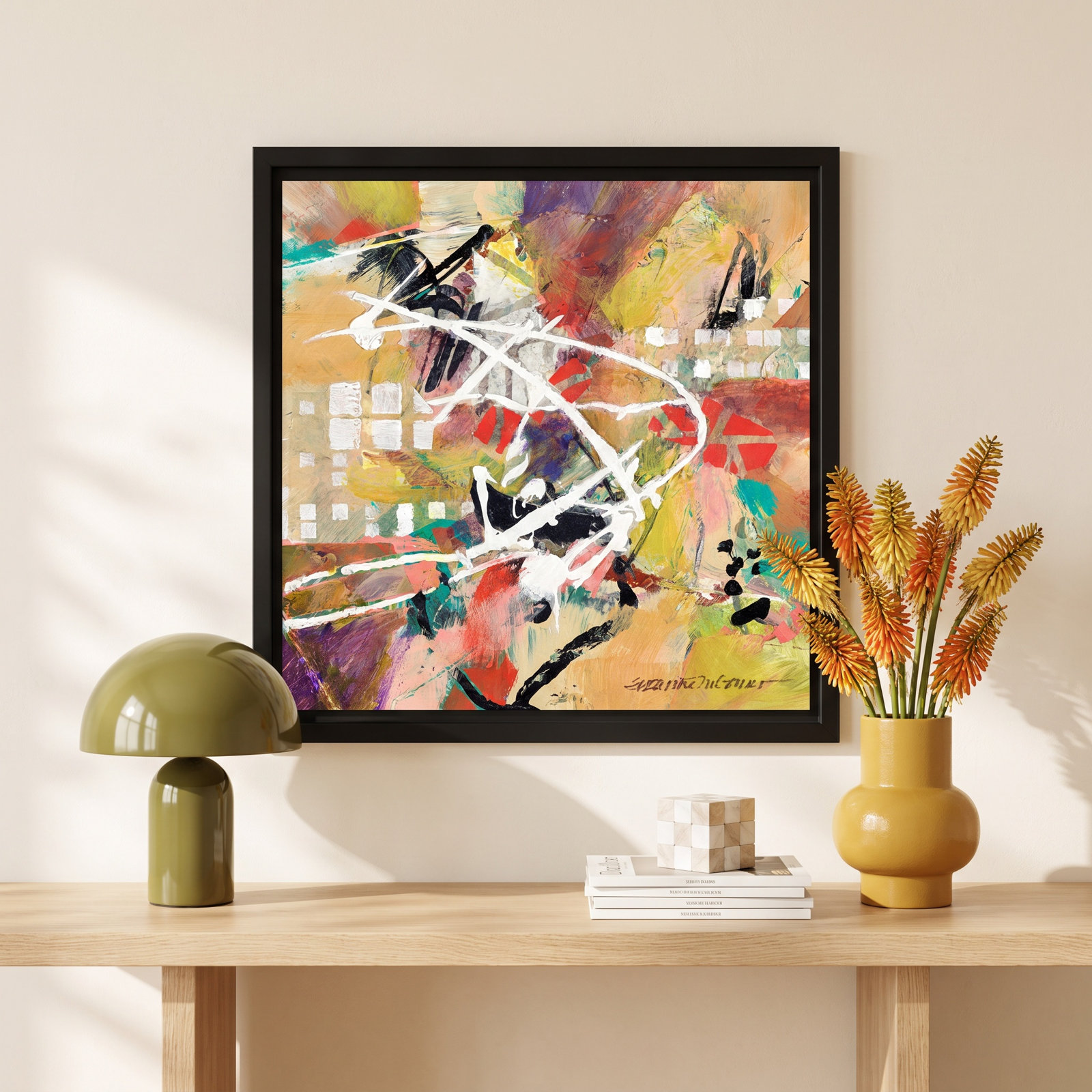 Sutter "Boogie" Print by Suzanne McCourt, 13" H x 13" W, Black