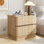  Tables de chevet 24 "avec coins arrondis, table de chevet moderne avec station de charge, table de bout à 2 tiroirs sans poignée pour chambre à coucher, salon