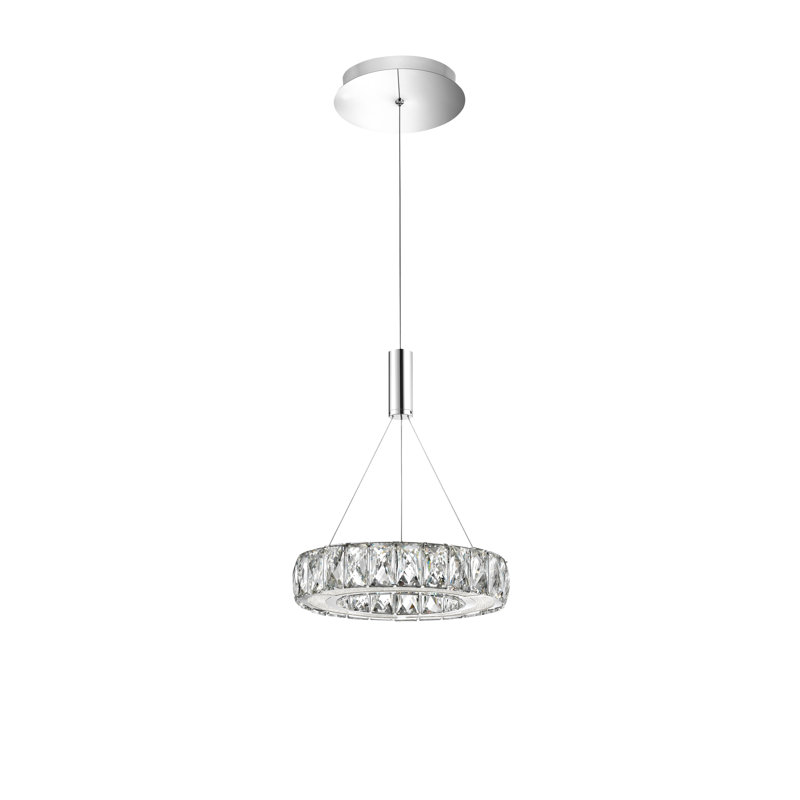 Corona 1 - Light Chrome/Crystal LED Crystal Pendant