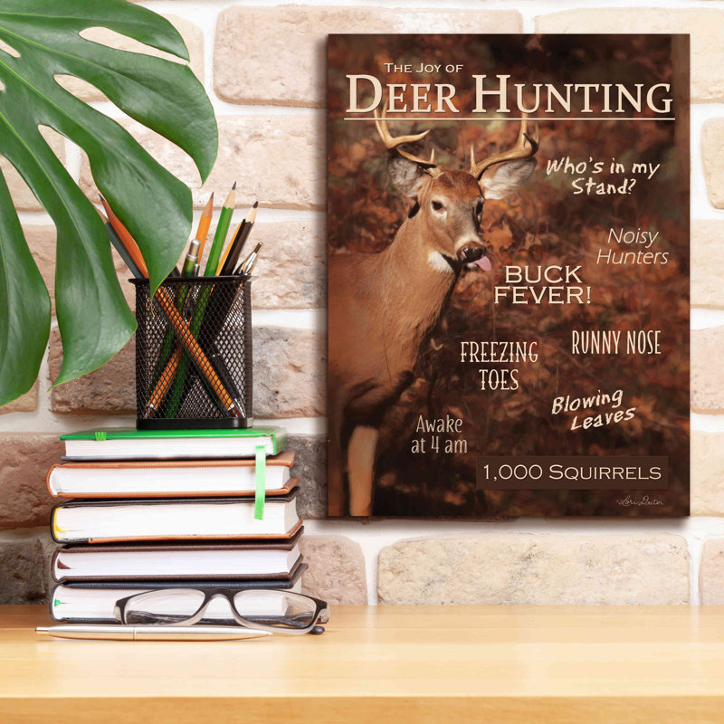 «Joy Of Hunting On Canvas» par Lori Deiter, art textuel, H 16 po x l 12 po x P 0,75 po