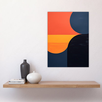 Wall Art Print Midnight And Pumpkin Abstract Bold Vibrant Painting Artwork Poster