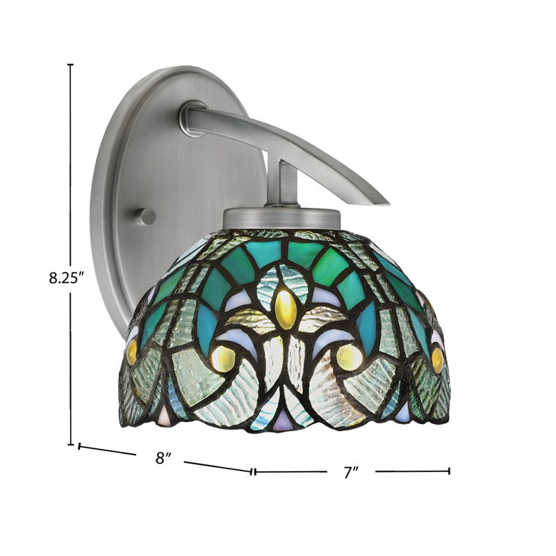 Applique murale kurve en verre graphite avec finition en verre, Nickel