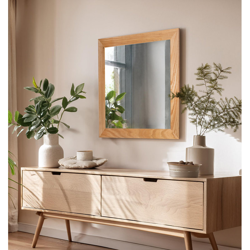 Miroir en bois franc Lark Manor ™ Ozark, 33 po x 32 po, Naturel