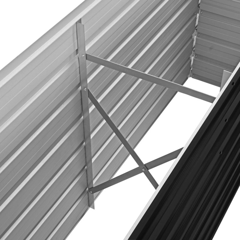 Adib vidaXL Garden Raised Bed Galvanized Steel, Rectangular Garden Planter for Flowers and Planters, Raised Bed, Weather-resistant