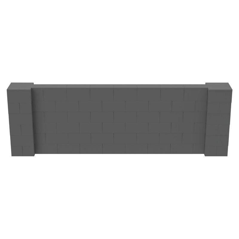 Ensemble mural pour poney Everblock, Gris foncé, H 36 po x l 120 po x P 12 po