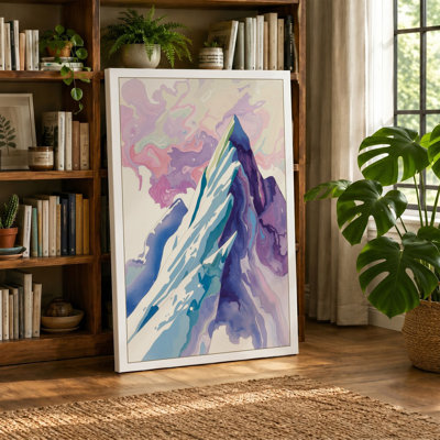 Mountain in Mist Minimalist - Wrapped Canvas