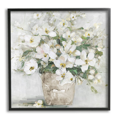 " Farmhouse Poppies Floral Blossom Bouquet Country Bucket "