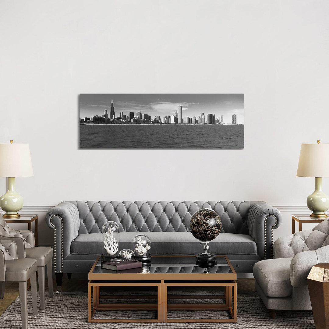Chicago Skyline Cityscape - Wrapped Canvas Panoramic Print