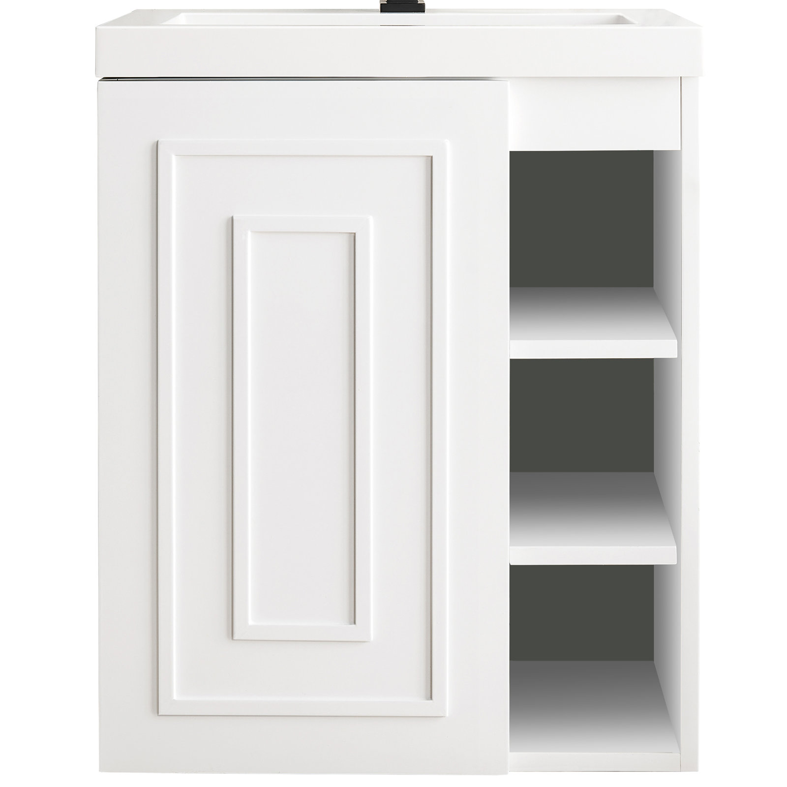 Alicante 24" Floating Single Bathroom Vanity Set, Glossy White