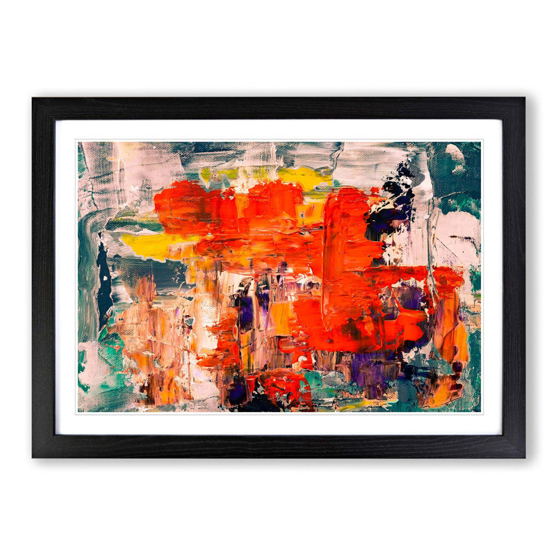 Abstract Art Painting Vol.101 by S.Johnson - Picture Frame Painting Print, Black Framed, 27cm H x 36cm W x 2cm D