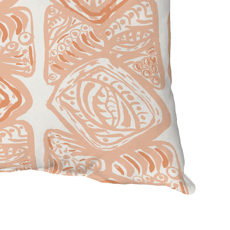 Geometric Reversible Throw Pillow, 16" x 16", Orange