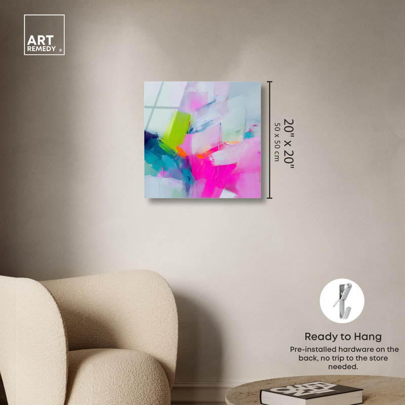 Décoration murale pastel Neon Cloudscape II par Art Remedy, H 20 po x l 20 po