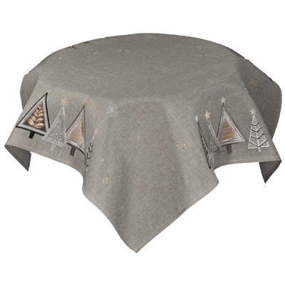 Décoration de table d'arbre de Noël géométrique gris moderne (34 po carrés)