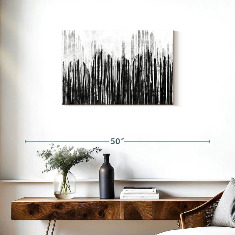 Goutte de peinture noire et blanche Avery, H 20 po x l 30 po