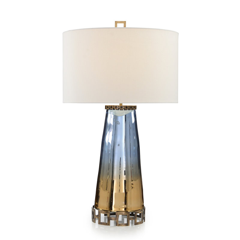 Sapphire Blue And Cognac Glass Table Lamp