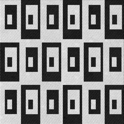 Tapis noir/blanc à motifs