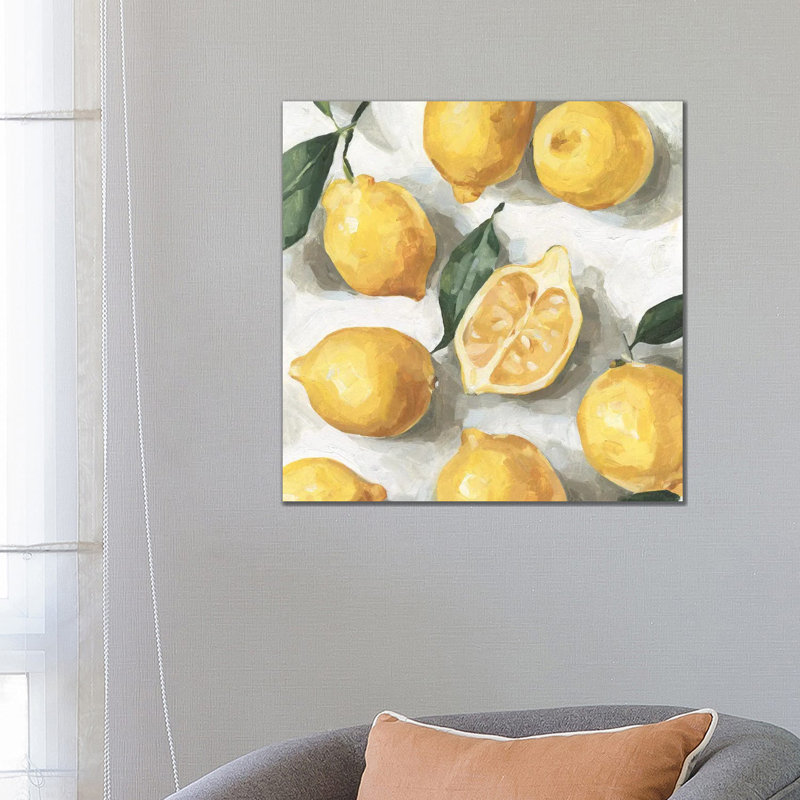 Fresh Lemons 1 Piece Wrapped Canvas Painting, 66.04 cm H x 66.04 cm W