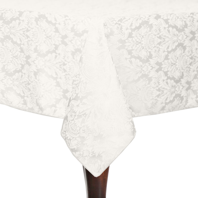 Ultimate Textile Saxony 90 X 90-Inch Square Damask Tablecloth White