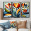 «Green Mid Century Mod Nature Tulip I», ensemble de décorations murales abstraites de style Mid-Century-107212847-107212839