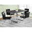 Modern Dining Table 60", Rectangular Grey Laminate Top, Metal Leg Support, Kitchen & Room, Seats 4 60" For And Kitchen, Cover, Installation Component, Look,