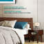 Ensemble de chambre à coucher 2 pièces - Structure de lit plateforme en bois massif et table de chevet assortie, style scandinave moderne Mid-Century, capacité de 800 lb, aucun sommier nécessaire-889326345-889326346