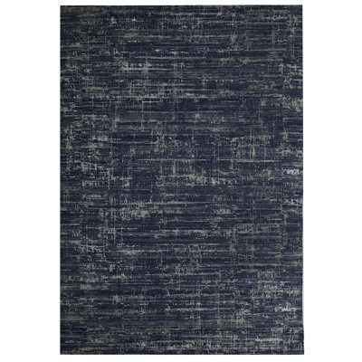 Abstract Area Rug in Navy