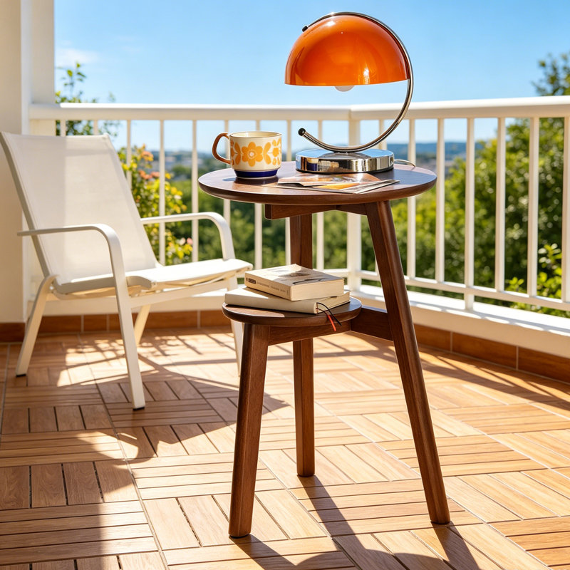 2-Tier Solid Wood End Table