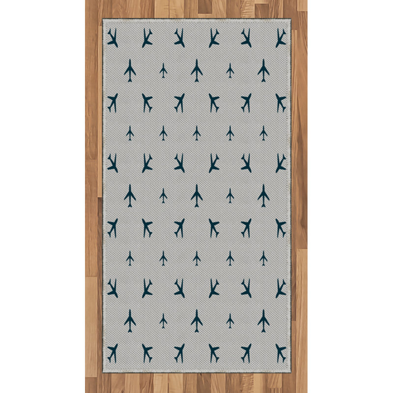 Airplane High Density Long Fiber Poly Threads Decorative Area Rug Carpet, Rectangle 2'7" x 5'