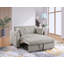 Canapé-lit convertible 57 po en Corduroy avec porte-gobelets, ports USB, poches pour magazines, coussins, capitonnage