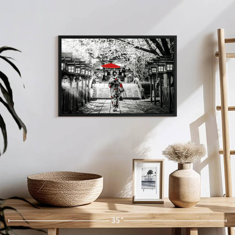 Geisha Pop, 19" X 13", Floating Frame Black